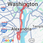 Huntington to DC route map