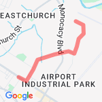 Fairground to airport route map