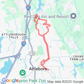 Sun 5.5.13 - 15.92 Km route in Attleboro