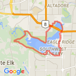 Glenmore Resevoir Lioop 16Km Long - Calgary, AB route map