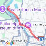 PHL Embassy to Art Museum and River to Regatta Start route map