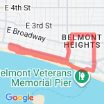 5k/3.1M Beach loop route map