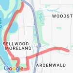 Oaks Bottom to 46th & Springwater Corridor route map
