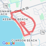 Almost 5km route map