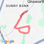 Alan Quine and back up to church and back route map