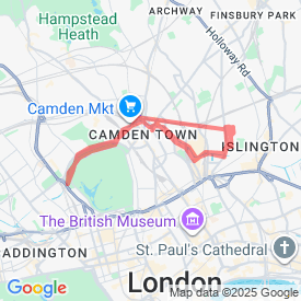 Canal 7 miles - 11.27 Km route in N1 1be