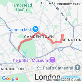 Canal 7 miles - 11.27 Km route in N1 1be