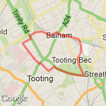 tooting bec common 3.86 m 6.22km route map