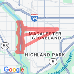 Lake St Bridge to Ford Bride and Summit Ave route map