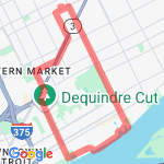 Mt. Elliott - Riverfront - Gratiot route map