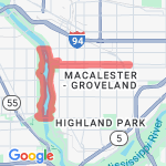 Lake St Bridge to Ford Bride and Summit Ave route map