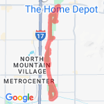 wood to around Rose Mofford Dog Park, end at Cactus route map