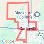 9 Miles in Carlinville route map