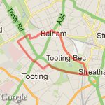 4.04 m/ 6.5km- tooting bec com route map