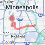 Minnehaha and the lakes route map