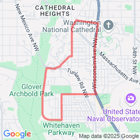 2.5 Glover Park - 4.20 Km route in 2316 40th st nw, washington dc