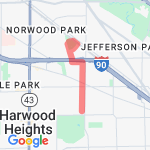 Natchez to 90, to Norwood Park loop route map
