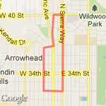 Arrowhead to 40th dwn to Sierra route map