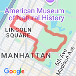 Central Park and 72nd street route map