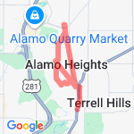 Lincoln Heights HEB to ALamo route map